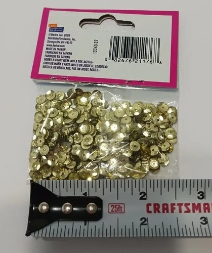 Vintage Darice Sequins Gold Cup 5mm (800 Pcs) #10043 New and Sealed Craft - Picture 5 of 6