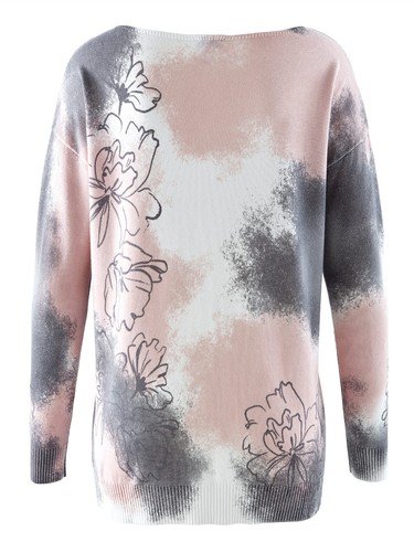 Alba Pullover mit exklusivem Dessin grau-rose Gr. 44/46, Gr. 48/50 0822831367 - Bild 7 von 8