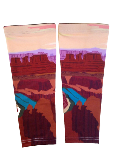 Compression Leg Calf Sleeves Ergonomic S-M 11 5/8" Red Rocks Southwest Design