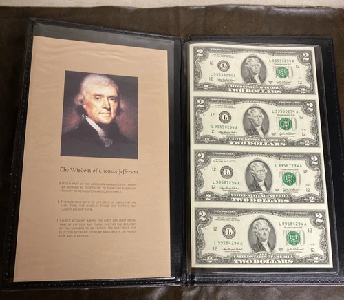 VTG Uncut Sheet World Reserve $2 Dollar Monetary Exchange With Certificates
