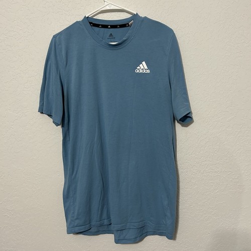 Adidas Primegreen Aeroready Men’s T Shirt Blue Large  - Picture 1 of 6