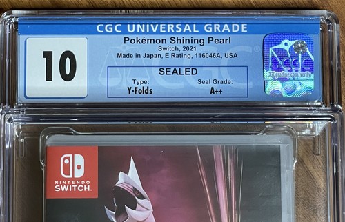 NUEVO ENCASTRADO 2022 SWITCH Pokemon SHINING PEARL 1ª Impresión CGC Calificado 10 A++ Pliegue en Y - Imagen 3 de 5