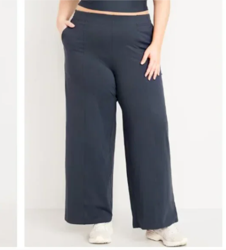 Old Navy PowerSoft High Waisted Wide Leg Trouser Pants Dusk Navy Blue NWT 2X - 第 2/12 張圖片