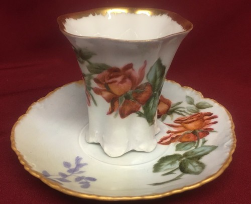 Tazza e piattino floreale vintage Rosenthal #6 dipinto a mano - Foto 2 di 6