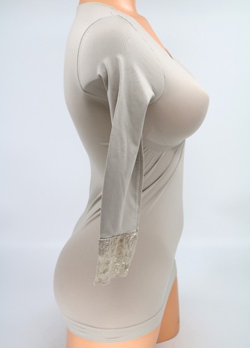 ♥Schlankstütz LEICHT 3/4 Arm SHIRT Gr. L 42/44 BEIGE *Spitze *SK1♥ - Bild 4 von 6