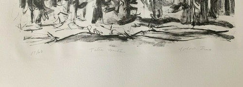 Yolanda Fusco litografia cecoslovacca/americana bianco/nero "Montagne Tatra" - Foto 3 di 5