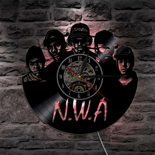 N.W.A Hip Hop Rap LED Light Remote Control Vinyl Record LP Wall Clock Decor Art - Picture 8 of 9