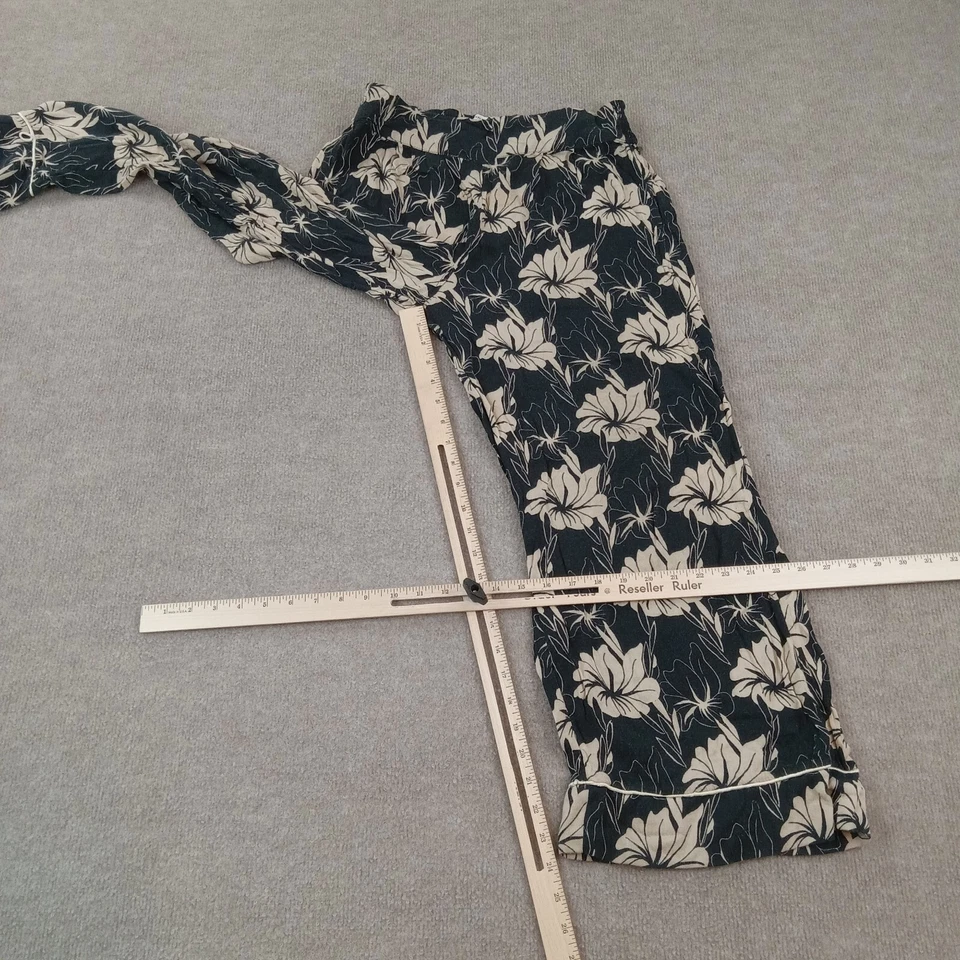 O'Neill女式小号黑色米色花卉开口宽腿流动海滩弹力 — 第 2/4 张图片