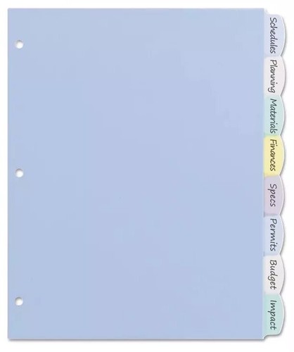 3X Avery 16171 Big Tab Write and Erase Plastic Dividers 8-ct. Assorted NEW! - Picture 9 of 15