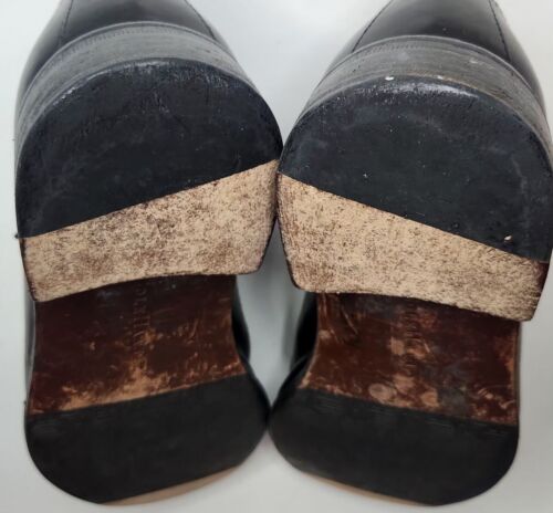 Black Cole Haan Mens 9M Leather Split Toe Derby Dress Shoes Lace Up Apron - Picture 6 of 12