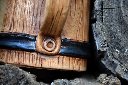 Large Beer Mug, Pottery, Wood Decor Ceramic Rustic Style Forester Gift, Decor - Picture 11 of 11