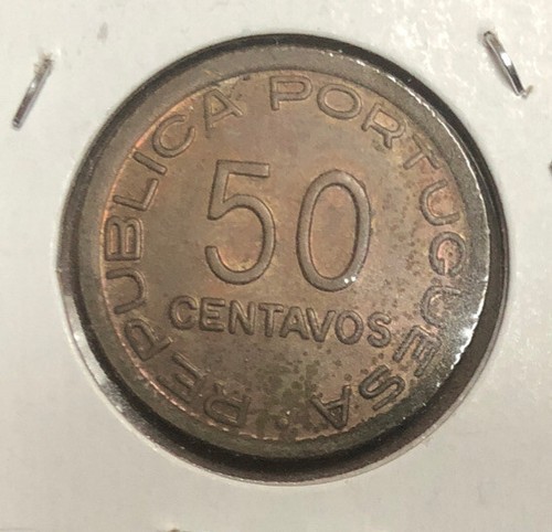 1945 Mozambique (Portuguese Admin)50 Centavos HIGH GRADE Bronze Coin-KM#73 - Picture 2 of 4