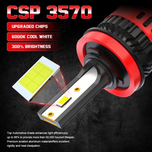For Nissan Maxima 2016-2018 6x LED Headlight Bulbs High Low Beam Fog Light Combo - Picture 2 of 12