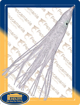 Artificial Trolling Fishing Octopus LineaEffe White With Glitter cm.7, 5-12 pz.5