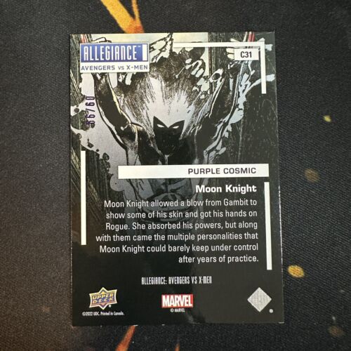 2023 Marvel Allegiance Avengers vs X-Men Purple Cosmic #d /99 Moon Knight #C31 - Picture 2 of 3