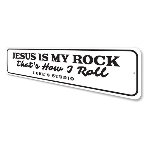 Letrero de metal Jesus is My Rock, letrero inspirador, decoración de pared cristiana - Imagen 4 de 4