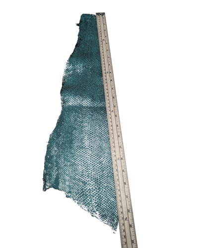 Silver Metallic Salmon Skin Leather Turquoise Single One - Picture 7 of 7