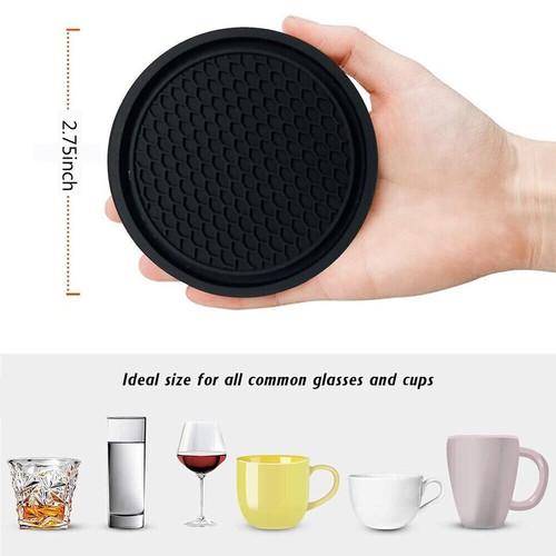 1x Black Car Auto Cup Holder Anti-Slip Insert Coaster Car Interior Accessories - Picture 17 of 19