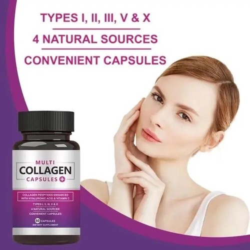 2 MULTI COLLAGEN CAPSULES + VITAMIN C | TYPES I, II, III, v & x | 120 Capsules - Picture 4 of 5