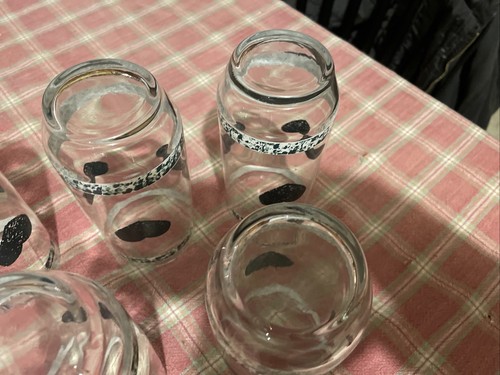 (5) TIENSHAN Folk Art Green Sponge Hearts 16OZ Glasses/Tumblers RARE MCM - Picture 9 of 9