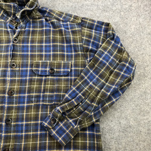 Bill Khakis Shirt Mens Large Blue Green Plaid Check Long Sleeve Collared Flannel - Picture 3 of 8