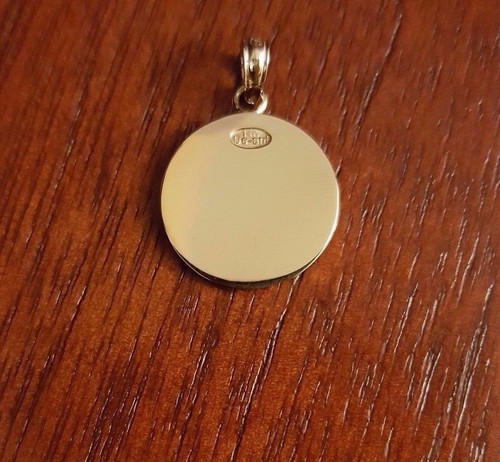 CIONDOLO TONDO MEDAGLIA SAN CRISTOFORO ORO MASSICCIO 14K PICCOLO - 0,9" POLLICI - Foto 6 di 8