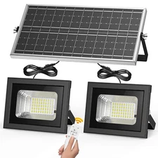 Solar Flood Lights Indoor Outdoor(2 Pack), Aluminum Durable 1000LM 6000K Sola...