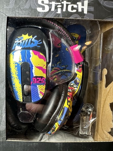 NEUF - Casque Disney Stitch avec microphone souris sans fil et tapis de souris offre groupée technique - Photo 5/6