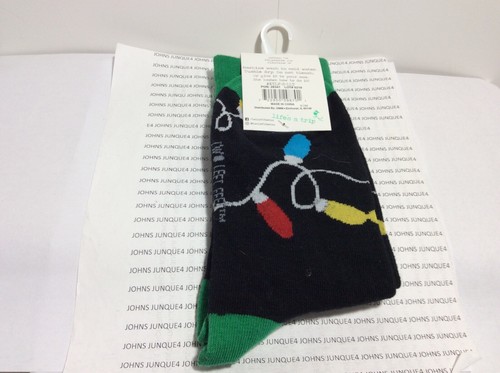 LOTSA LIGHTS TWO LEFT FEET SOCK New with tag Unisex Sizes Cotton Crew Socks - Picture 2 of 3