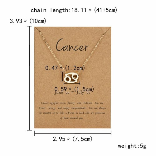 12 Constellations Zodiac Signs Symbol Pendant Necklace Choker Chain Women Gift - Picture 16 of 46