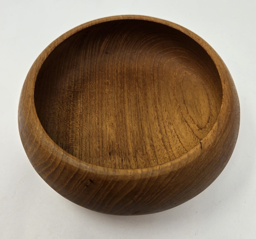 Vintage Teak Salad Bowls Genuine Good Wood Thailand MCM Thick Bowls 5.5" x 2" - Picture 19 of 20