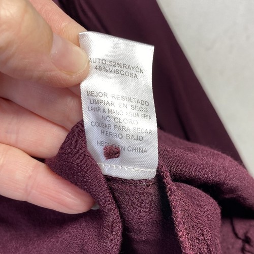 Sadie & Sage Top Purple Large Womens Long Sleeve Cross Over Front Elastic Waist - Picture 8 of 12