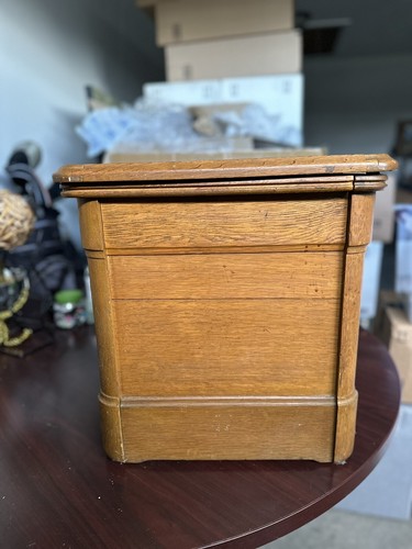 Antique Wood Commode Toliet Bedside Chair - Picture 2 of 12