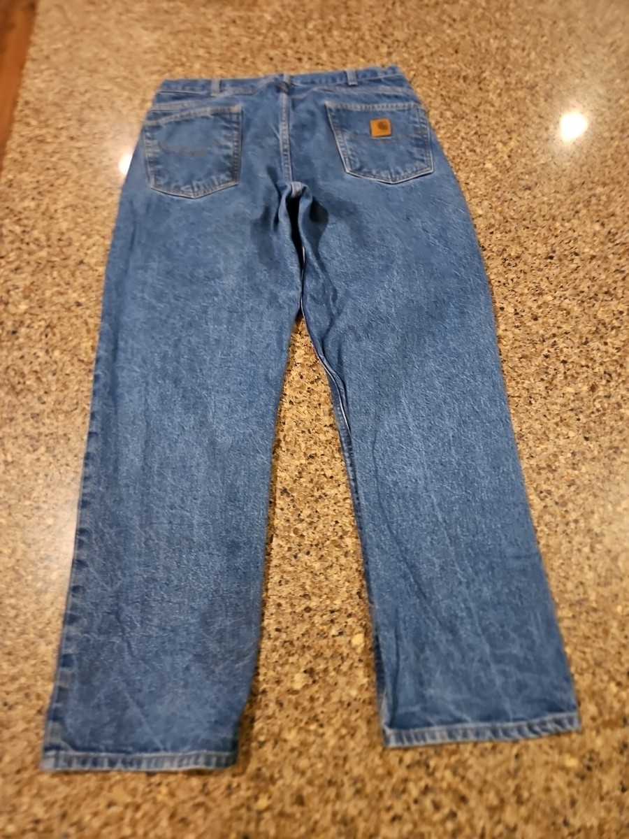 Carhartt Relaxed Fit Straight Denim Blue Jeans Work Mens