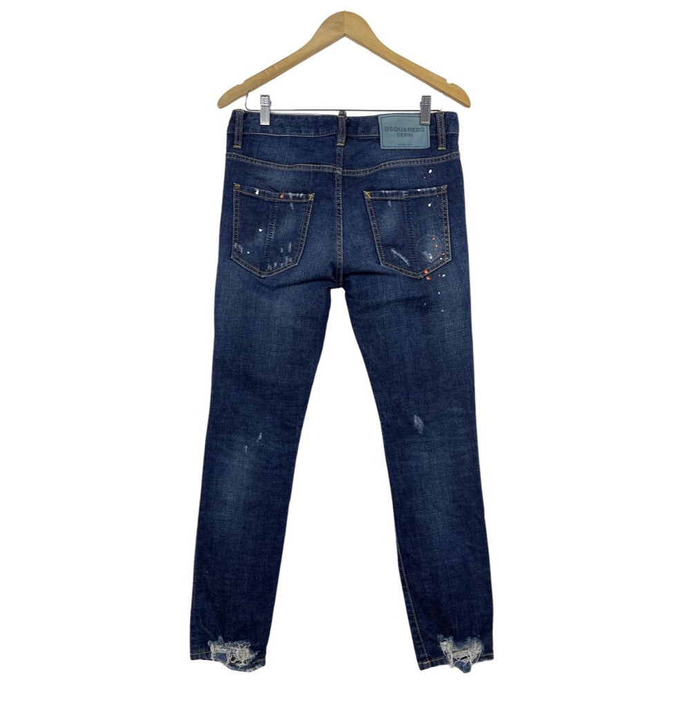 Women's DSQUARED2 Distressed Pattern Skinny Jeans Denim Pants