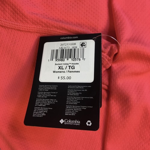 Columbia Women’s Summit Valley Pullover Hoodie Red Coral XL - Picture 9 of 9