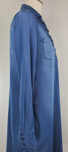 Maurices Dress - Size XS - Blue Chambray / Lightweight Denim - Lace Up Details - Picture 11 of 16