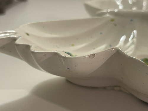 Handmade Studio Pottery Butterfly Ashtray Trinket Tray Dish Green USA Signed - Picture 9 of 13