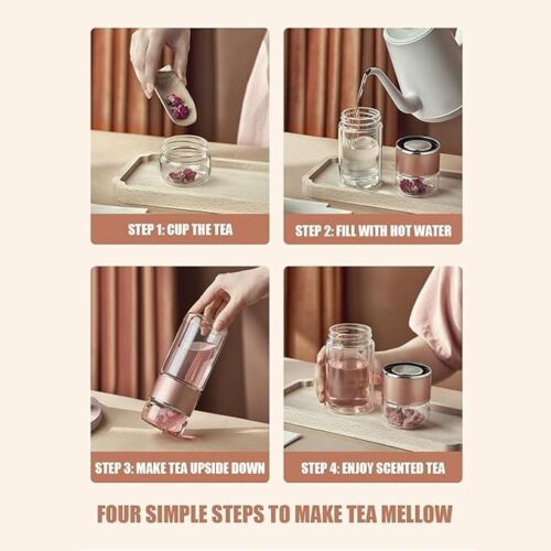 Infusifie Tea Infuser, Portable Tea Water Separation Tea Cup for Loose Leaf Tea - Picture 5 of 29