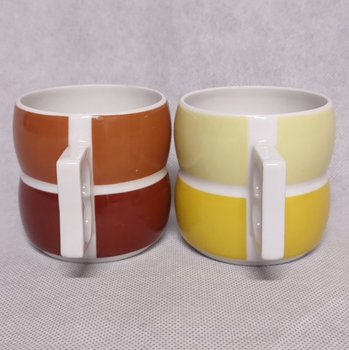 Block Chromatics Coffee Mugs 2 Gold Brown 10102 10708 - Picture 4 of 8