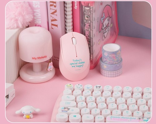 Sanrio Retro Wireless Keyboard & Mouse SET Pochacco Cinnamoroll Hello Kitty - Picture 19 of 21
