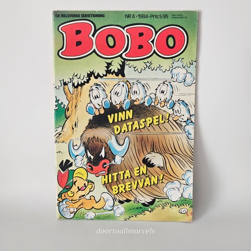 5 cómics suecos vintage de BOBO 1980 #6, 1984 #2 #3 #4, 1985 #2 nostálgicos - Imagen 10 de 13