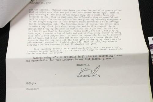 1969 Bill Dudley Signed Letter & Handwritten Plays JSA COA HOF Steelers - Picture 6 of 10