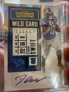 _🔥 D'ANDRE SWIFT RC 🔥 2020 Contenders  ROOKIE TICKET AUTO WILD CARD .