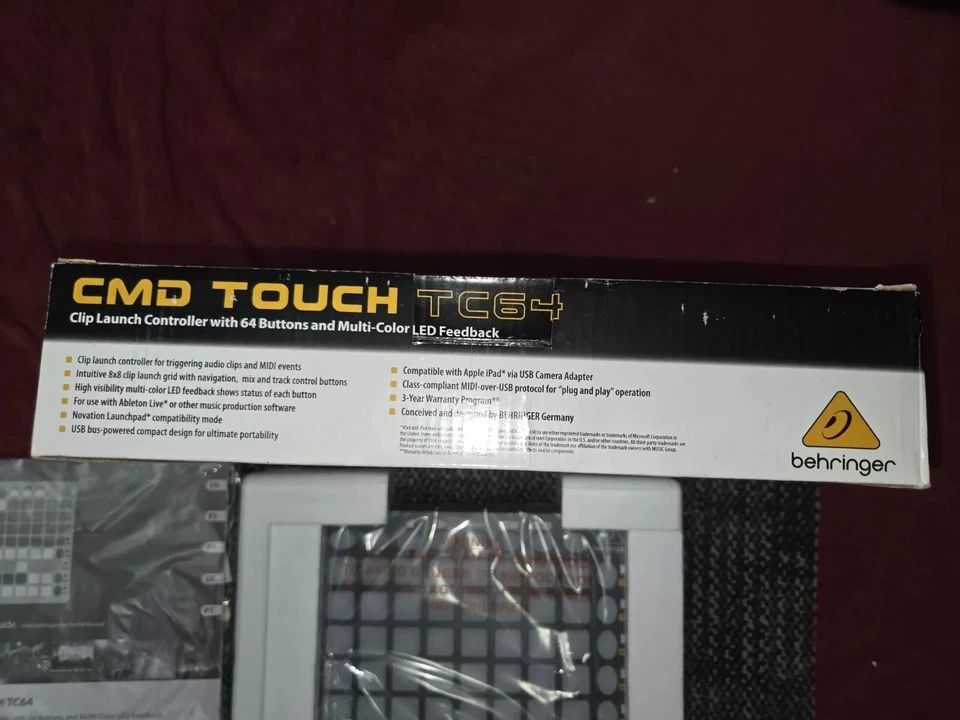 Behringer CMD TOUCH TC64 Clip Launch Controller with 64 Buttons and Multi-Color - Image 3 of 4