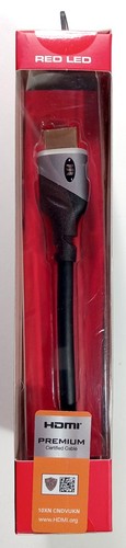 Cable Monster HDMI 4K HDR Alta Velocidad 21.0 Gbps Luz LED Roja 6 ft Nuevo - Imagen 2 de 6