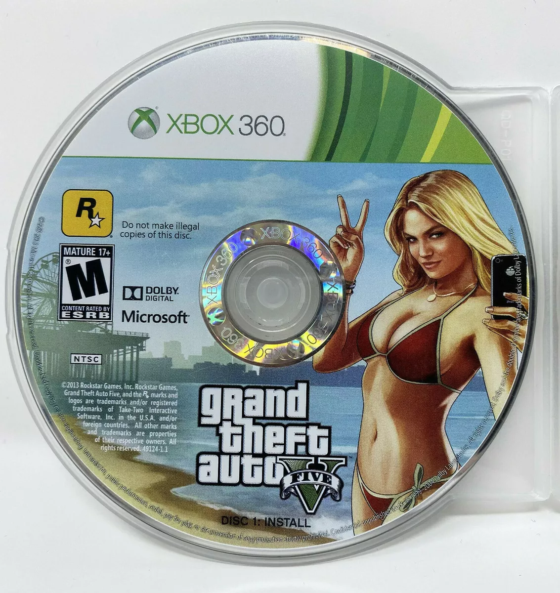 Grand Theft Auto V 5 (Microsoft Xbox 360) *INSTALL DISC ONLY - TESTED*