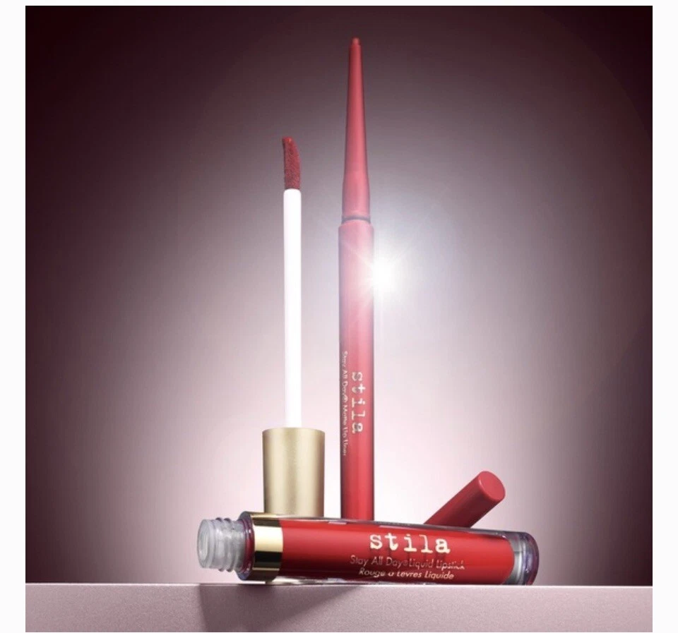 Juego de lápiz labial líquido y delineador de labios Stila (Kindness is Cool) Red Compassion Rack/14 Foto 2 de 4
