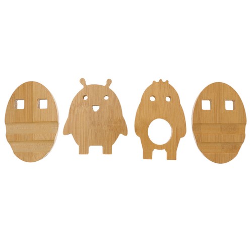 2 Pcs Phone Holder Office Wooden Desktop Stand Cell - 第 3/12 張圖片