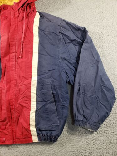 Vintage Nautica Jacket Men's Large Red Blue Full Zip Colorblock Cotton Retro - Imagen 3 de 14